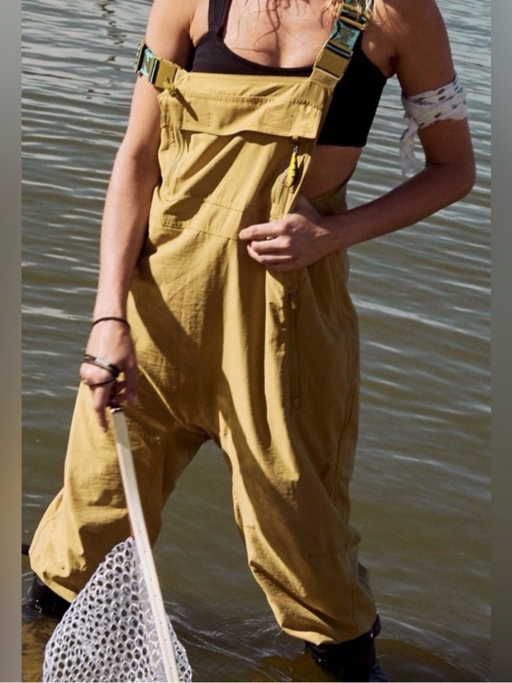 Free People Movement Hit The Hills Overalls Small Olive Green. 
Rare!